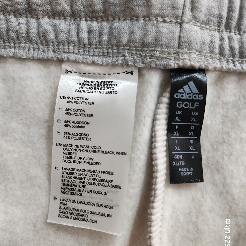 Adidas Golf Men Fleece Jogger Pants Gray Size XL NWT
